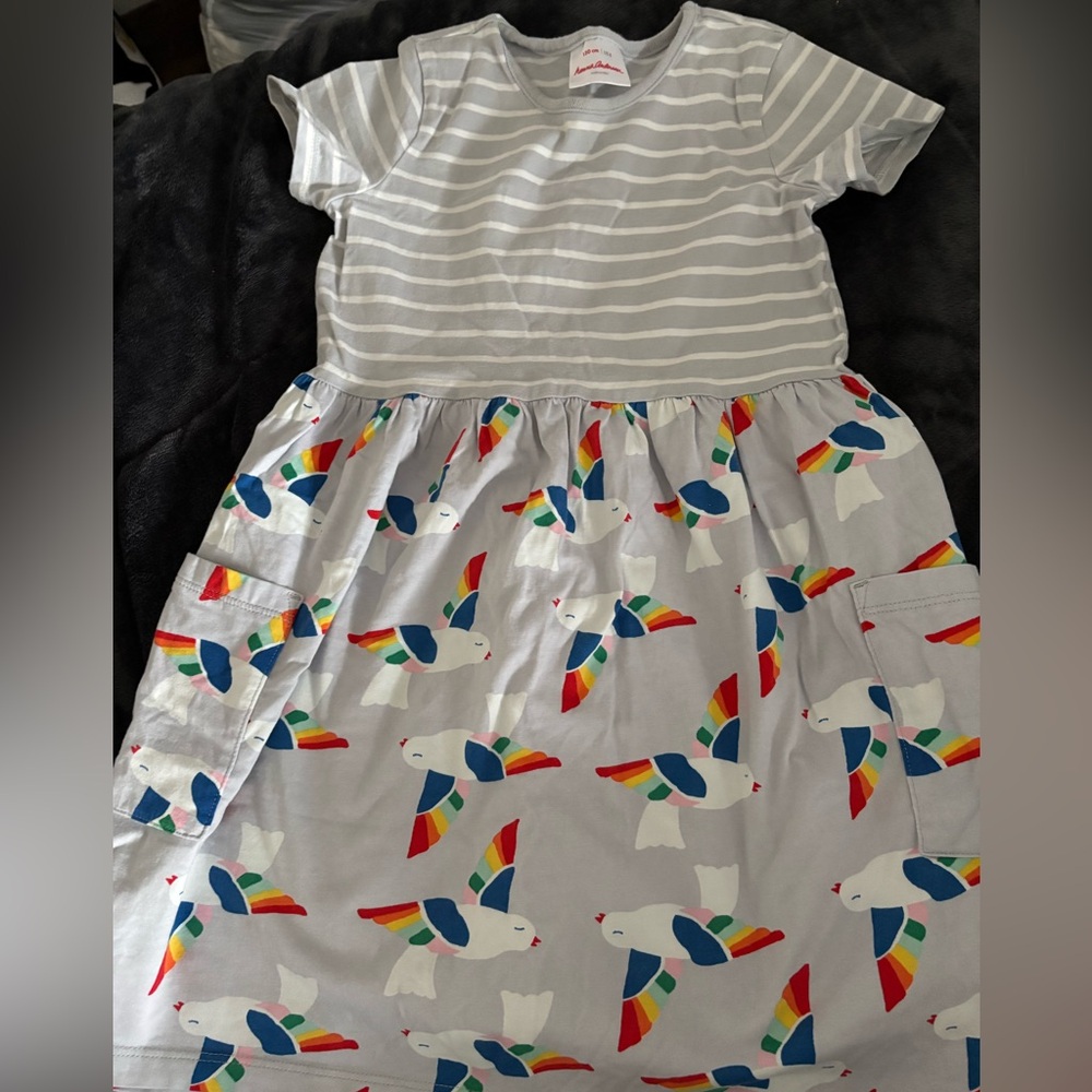 Hanna Andersson stripe and print dress 8